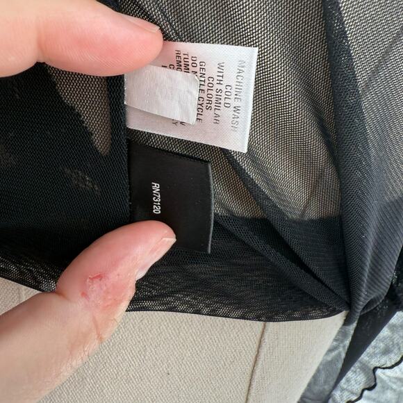 Fredericks of Hollywood Vintage Babydoll Camisole Sheer Lace Trim Slip Black Y2K - Picture 5 of 5